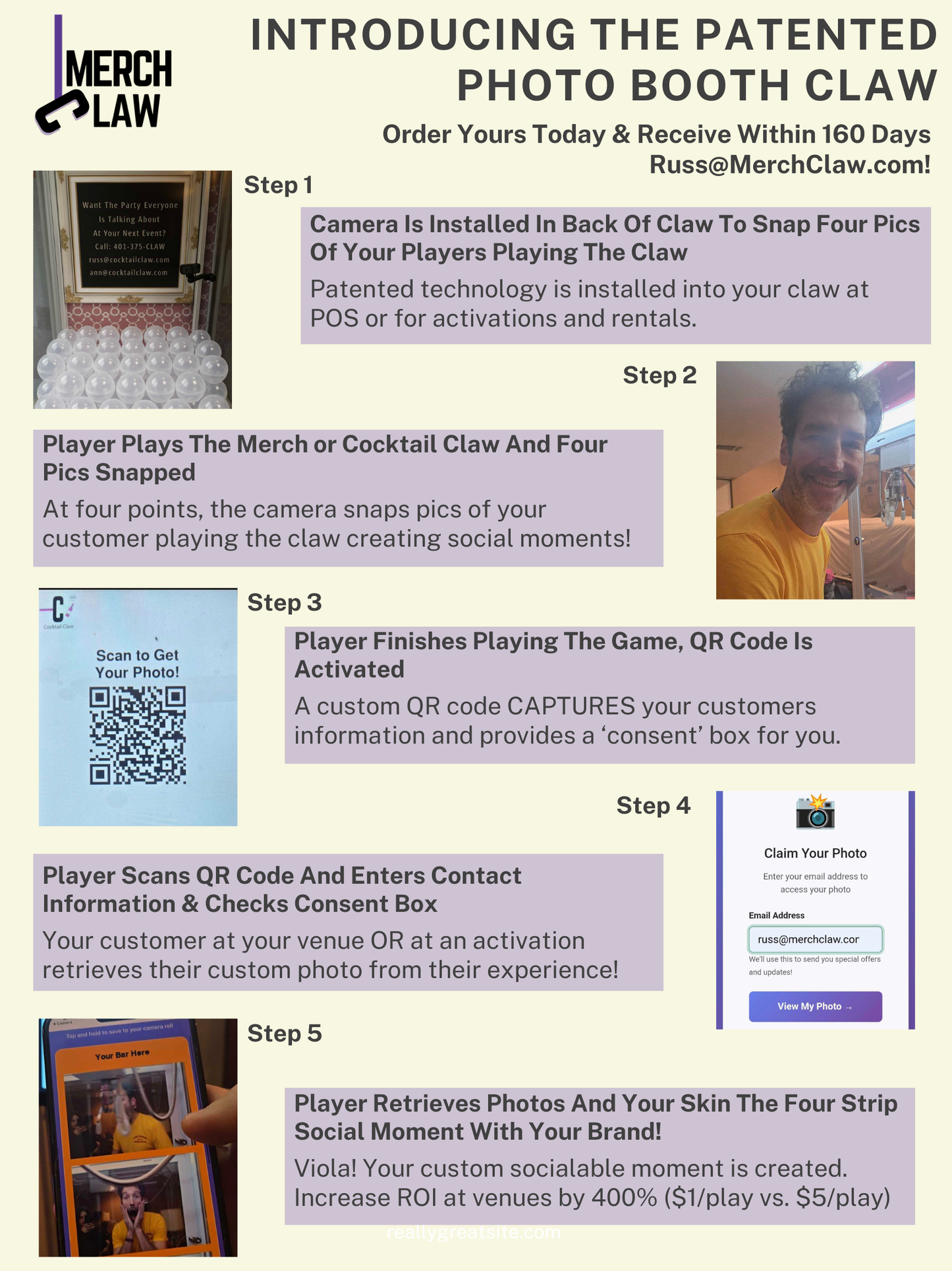 Patented Photo Booth Claw